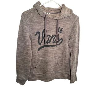 Vans Women's Size XS Hoodie Hooded Sweatshirt Gray Green Knit Kangaroo Pocket